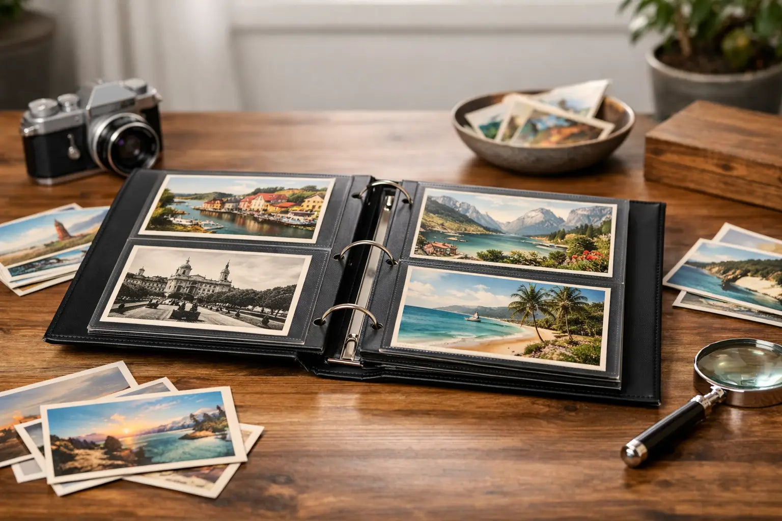 Vykortsalbum för säker och snygg förvaring