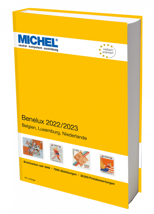 Michelin postimerkkikirja - Benelux (Belgia, Luxemburg, Alankomaat) 2022/2023 (Saksankielinen muistiinpanokirja)