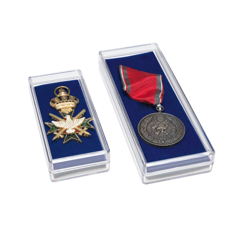 Kapsel för medaljer, blå två storlekar (5-pack)