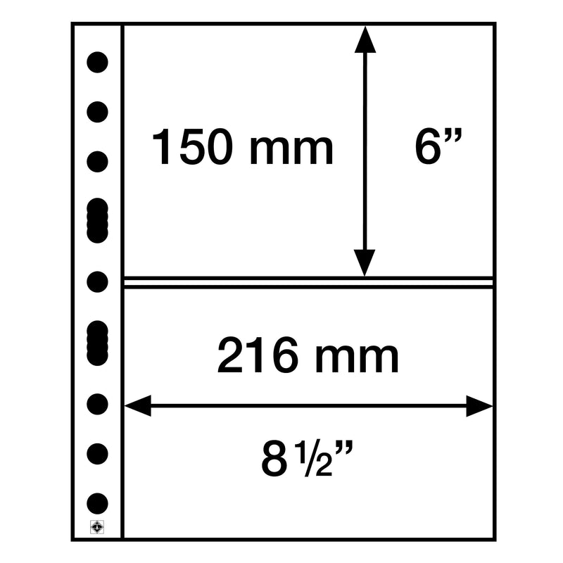 Grande Easy plastark, 2 horisontella fickor (A5), PP, genomskinliga, 50-pack
