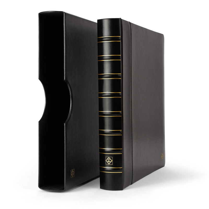 Kanzlei ringalbum i klassisk design inkl. fodral, svart