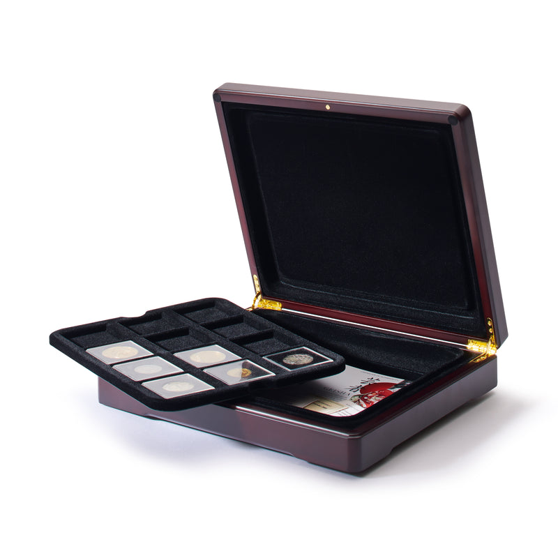 Mazzola Quadrum-kolikkokapseleiden säilytysrasia, musta säilytyslokero